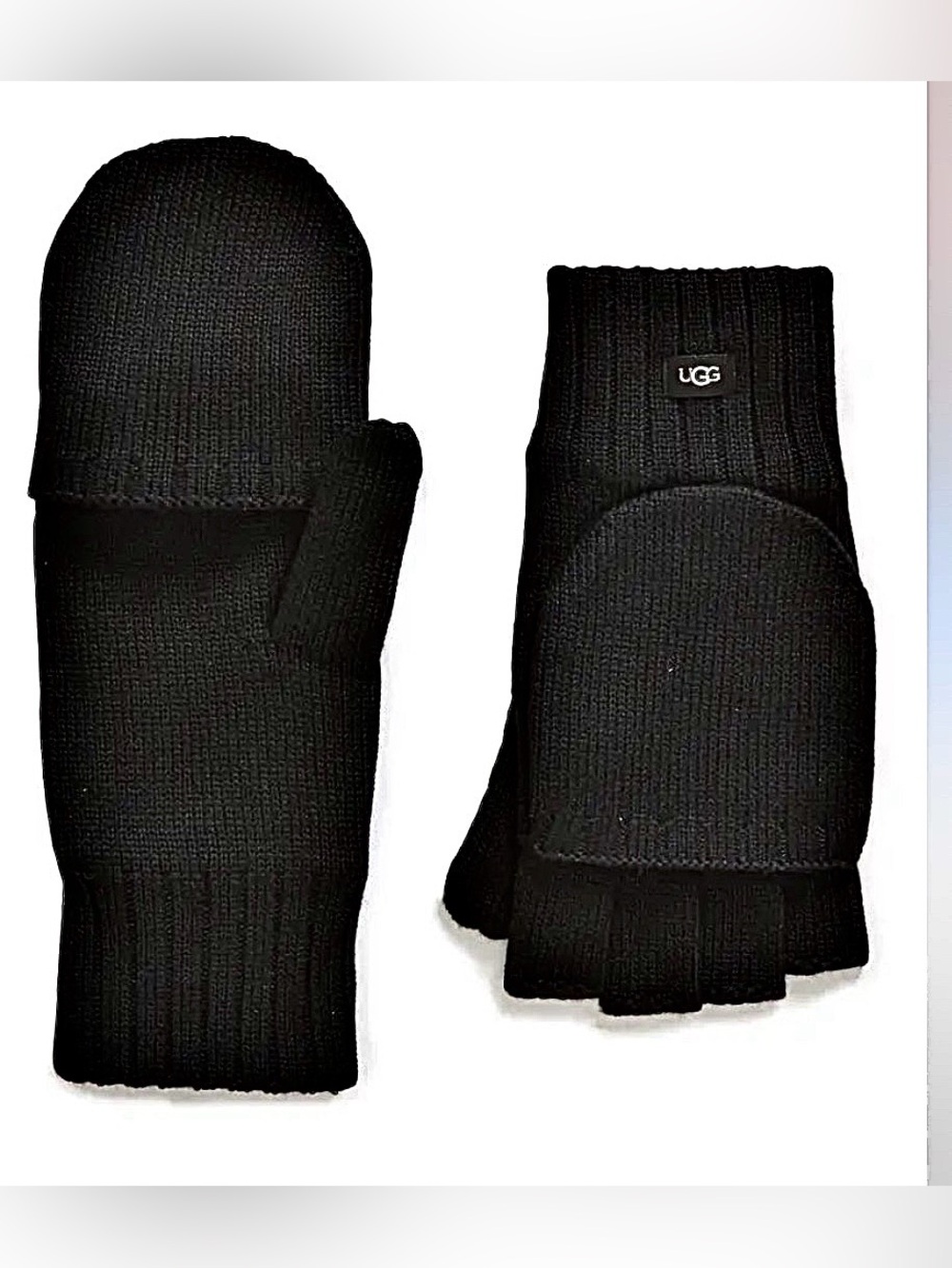 UGG Flip Mitten Convertible to Fingerless Tips Black L\XL NWT